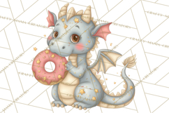Whimsical Dragon Donut Clipart PNG, Adorable Dragon Png Product Image 2