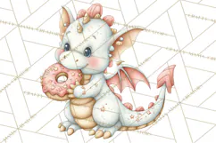 Whimsical Dragon Donut Clipart PNG, Adorable Dragon Png Product Image 3