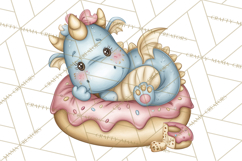 Whimsical Dragon Donut Clipart PNG, Adorable Dragon Png Product Image 2