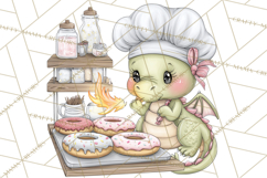 Whimsical Dragon Donut Clipart PNG, Adorable Dragon Png Product Image 3
