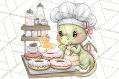 Whimsical Dragon Donut Clipart PNG, Adorable Dragon Png Product Image 3