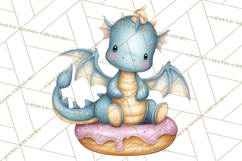 Whimsical Dragon Donut Clipart PNG, Adorable Dragon Png Product Image 4