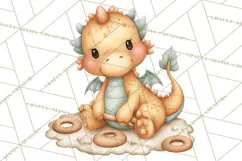 Whimsical Dragon Donut Clipart PNG, Adorable Dragon Png Product Image 5