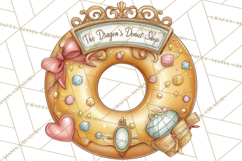 Whimsical Dragon Donut Clipart PNG, Adorable Dragon Png Product Image 5