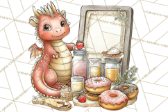 Whimsical Dragon Donut Clipart PNG, Adorable Dragon Png Product Image 4