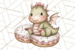 Whimsical Dragon Donut Clipart PNG, Adorable Dragon Png Product Image 2
