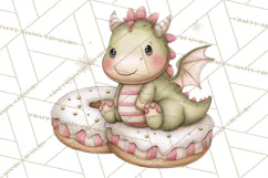 Whimsical Dragon Donut Clipart PNG, Adorable Dragon Png Product Image 2