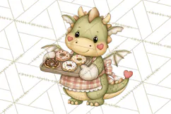 Whimsical Dragon Donut Clipart PNG, Adorable Dragon Png Product Image 4