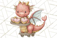 Whimsical Dragon Donut Clipart PNG, Adorable Dragon Png Product Image 5