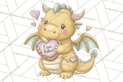 Whimsical Dragon Donut Clipart PNG, Adorable Dragon Png Product Image 4