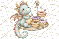 Whimsical Dragon Donut Clipart PNG, Adorable Dragon Png Product Image 5