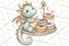 Whimsical Dragon Donut Clipart PNG, Adorable Dragon Png Product Image 5