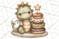 Whimsical Dragon Donut Clipart PNG, Adorable Dragon Png Product Image 4