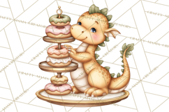 Whimsical Dragon Donut Clipart PNG, Adorable Dragon Png Product Image 5