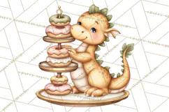 Whimsical Dragon Donut Clipart PNG, Adorable Dragon Png Product Image 5