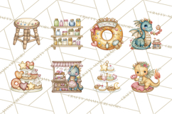Whimsical Dragon Donut Clipart PNG, Adorable Dragon Png Product Image 4