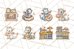 Whimsical Dragon Donut Clipart PNG, Adorable Dragon Png Product Image 6