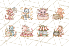 Whimsical Dragon Donut Clipart PNG, Adorable Dragon Png Product Image 7