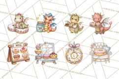 Whimsical Dragon Donut Clipart PNG, Adorable Dragon Png Product Image 2