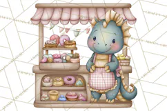 Whimsical Dragon Donut Clipart PNG, Adorable Dragon Png Product Image 4