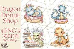 Whimsical Dragon Donut Clipart PNG, Adorable Dragon Png Product Image 1