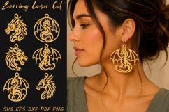 Dragon Earrings Laser Cut SVG Product Image 1