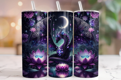 Black Dragon Tumbler Wrap, Fantasy Tumbler Png, Dragon PNG Product Image 1