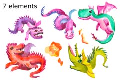 WATERCOLOR CLIPART dragons Product Image 2