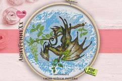 Young emerald green dragons cross stitch pattern PDF Magic Product Image 7