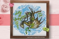 Young emerald green dragons cross stitch pattern PDF Magic Product Image 1