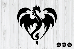 Dragon Heart Shape SVG, Dragon Silhouette SVG, Dragon SVG Product Image 1