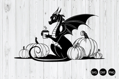 Pumpkin Latte Dragon SVG, Halloween SVG, Dragon SVG Product Image 1