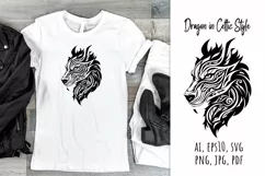 Dragon,  celtic,  style,  svg,  folk design, silhouette, laser cut, paper cut,  sublimation,  t-shirt design, mug design, tumbler design, pillow design,  can  glass,  stamp,  stencil,  halloween, craft, jpg, svg, pdf, ai, vector, png, tattoo, logo design,