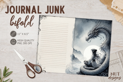Dragon Journal Junk Bifold Whimsical Journal Junk ephemera Product Image 1