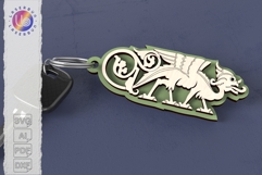 Dragon Keychain Intricate Medieval Fantasy Design for Laser Product Image 1