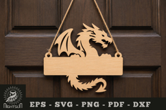 Dragon Lasercut Hanging Sign SVG Product Image 1