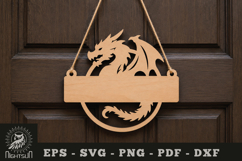 Dragon Lasercut Hanging Sign SVG Product Image 1
