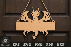 Dragon Lasercut Hanging Sign SVG Product Image 1