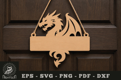 Dragon Lasercut Hanging Sign SVG Product Image 1