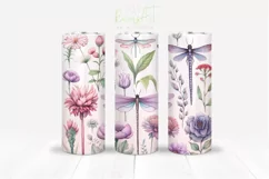 Dragonfly Skinny Tumbler Design, 20 oz Tumbler Wrap Design Product Image 2