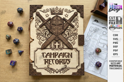 Fantasy RPG &amp; Dragon Notebook Laser Cut Cover SVG Bundle Product Image 4