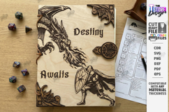 Fantasy RPG &amp; Dragon Notebook Laser Cut Cover SVG Bundle Product Image 6