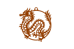 Dragon Medallion Ornament Laser Cut File Template Product Image 2