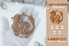 Dragon Medallion Ornament Laser Cut File Template Product Image 1