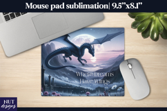 Fantasy dragon Mouse Pad When dreams have wings quote Product Image 1