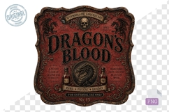 Dragon's Blood Gothic Apothecary Halloween PNG Art Product Image 1