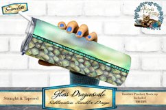 This is a glass dragon scale split tumbler wrap. This sublimation tumbler design that is sized to fit sublimation 20oz skinny tumblers.