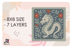 Chinese Dragon Animal Shadow box SVG Papercut template Product Image 2