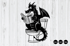 Dragon Sitting In Bathroom Holding A Newspaper SVG, Dragon Product Image 1