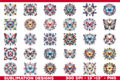 Watercolor Mandala Butterfly Sublimation Designs Bundle Product Image 3